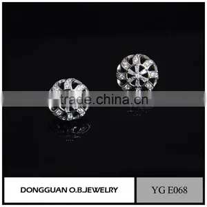 Top Quality Wedding Jewelry Real Silver Plating Diamond Stud Earring For Women thumbnail-6