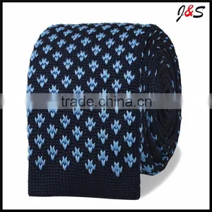 Wholesale Hand Made CUSTOM Navy Blue Silk Knitted Tie KT036 thumbnail-1
