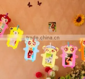 Rope Cartoon Animal Family Wall Paper Board Frame 9Pcs Photo Frame Hanging Picture Frames thumbnail-4