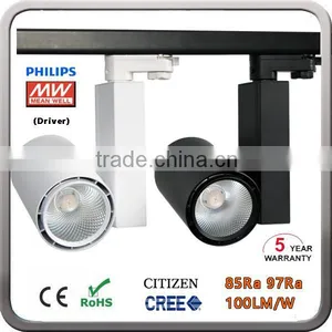CE Certified Commercial COB Track Spot Light Led Gallery Dimmable Led Track Light 30w Rail Lights for Cloth Shop thumbnail-6