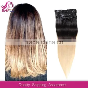 100% Virgin Human Hair Clip in Hair Extensions Free Sample thumbnail-1