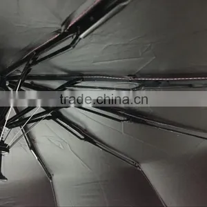 2017 21inch 10ribs High Quality Smart Auto 3 Folding Black Coating Best UV Super Strong Umbrella thumbnail-3