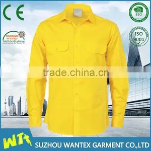 High Quality Yellow Cotton Tshirt for Worker Cheap Fashional t Shirt Custom Tshirts Working Clothing thumbnail-1