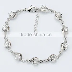 Unique Design Solitaire Cubic Zirconia Bracelet Length Adjustable Jewelry Best Gift for Her thumbnail-2