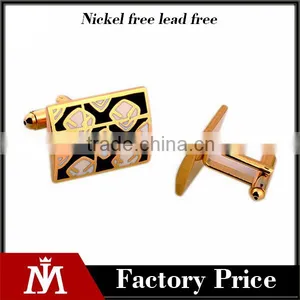 Newest Enamel Promotion Gifts Custom Metal Cuff Links Mens Enamel Square Cufflinks thumbnail-1