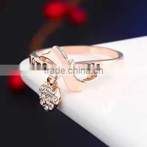 O Rings Jewelly Fashion Crystal Heart Love Letter Ring thumbnail-6