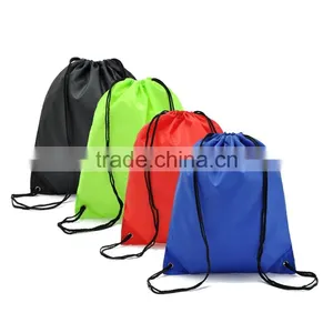 Logo Printable 210T Nylon Sports Shoes Bag Riding Backpack Waterproof Drawstring Backpack thumbnail-1