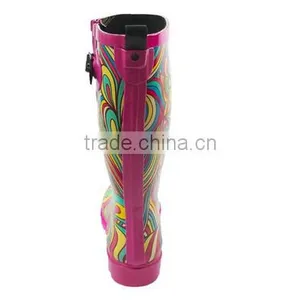 100% Natural Rubber Black Horse Sex With Women Rain Boots thumbnail-3