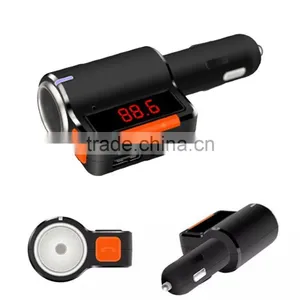 Newest Dual USB 5V 3.1A Bluetooth Handsfree Car MP3 Player FM Transmitter Kit With Cigarette Lighter thumbnail-2