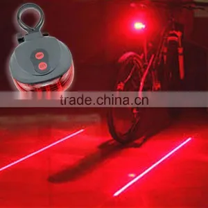 Outdoor Cycling Safety Warning Tail Light Bicycle Rear Bike Seatpost 5 LED 2 Laser Lamp Riding Accessories thumbnail-1