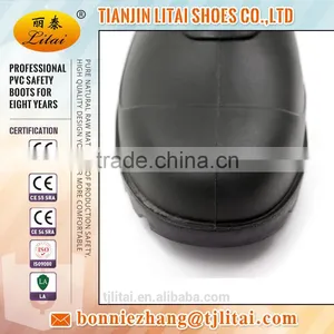 Black Pvc Safety Boots With Steel Toe Cap for Construction thumbnail-6