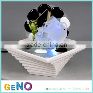 Indoor Glass Flowing Water Fountain With Mirror thumbnail-1