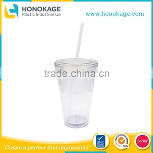 16oz Customized Logo Plastic Cheap Coffee Cups for Sale,Thin Wall Plastic Drink Tubing thumbnail-1