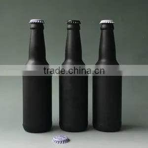 Haonai 330ml Matt Black Beer Bottle,painted Glass Beer Bottle. thumbnail-4