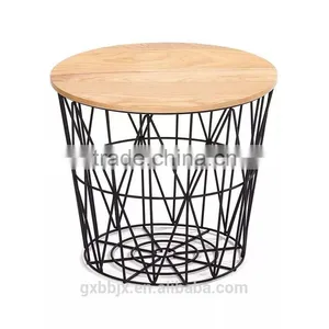 Metal Wire Storage Basket With Lid thumbnail-1