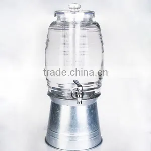 Double Glass Dispenser With Metal Stand or Iron Bucket thumbnail-1