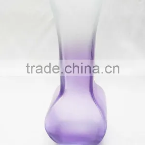 Colored Frosted Glass Vase Wedding Centerpiece thumbnail-1