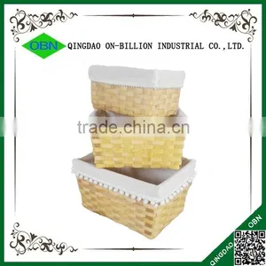 Wood Chip Eco-friendly Basket With White Liner thumbnail-3