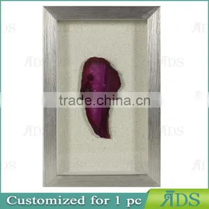 1PC Customized Shadow Box Wall Art With Color Natural Agate Stone Under Glass thumbnail-1