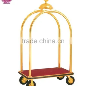 Guangzhou Hotel Stainless Steel Bellman Luggage Trolley BY-390 thumbnail-2