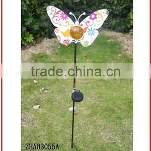 Butterfly Design Solar Glass Ball Stake thumbnail-1