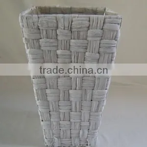 Waterhyacinth White Wash With Liner Planter Basket thumbnail-1