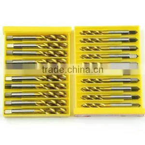 7pcs/set 3-12mm Tap & Die Set Hand Tools Titanium Coating Cutting Hole HSS Taps Set Spiral Groove Helical Fluted thumbnail-4