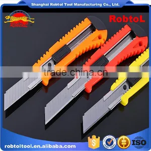 Utility Knife Retractable Blade Box Cutter Art Knives Snap off Lock Razor Blade Plastic Shell thumbnail-6