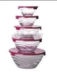 GH054 5pcs Glass Bowl Set With Deco thumbnail-1