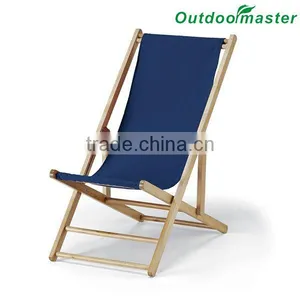 Patio Lightweight Sling Wooden Beach Folding Chair thumbnail-1