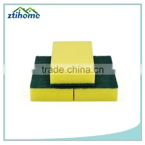 High Quality Green Scouring Pad With Sponge for Kitchen thumbnail-1