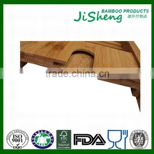 Bamboo Bathtub Caddy Tray With Extending Sides and With Waterproof Cloth thumbnail-4