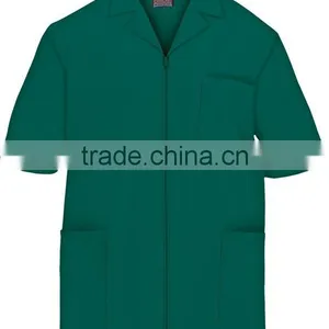 Medical Uniform Workwear Men's Short Sleeve Zip Front Scrub Jacket Medical Uniform thumbnail-3