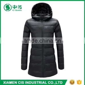 Popular Style Colorful Winter Shiny Ladies Long Down Jacket With Hood thumbnail-6