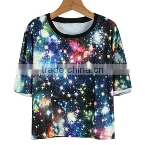 All Over Sublimation Print t Shirt Short Loose Galaxy Print t Shirt Design thumbnail-1