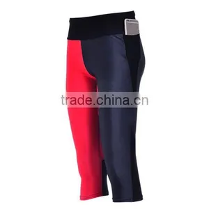 2017 Top Quality Women's Custom Logo Compression Short Tights With Pocket thumbnail-2