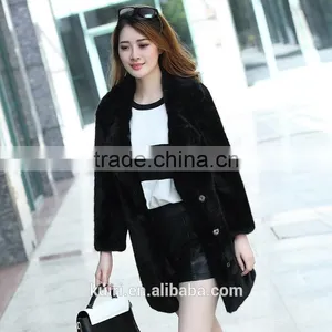 2016 New Design Women Winter Mink Fur Overcoats Hot Sale Fashion Lady Fake Fur Coats thumbnail-2