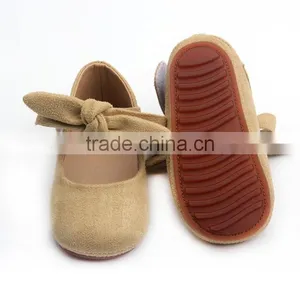 Tan Baby Rubber Sole Shoes Mary Jane Leather Baby Shoes thumbnail-6