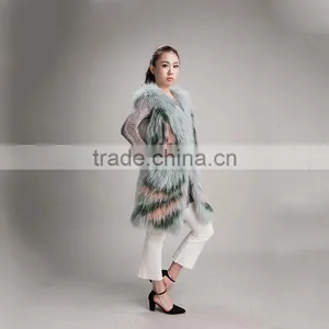 Myfur Colors Women Winter Fur Gilet Elegant Raccoon Dog Fur Waistcoat Ladies Real Raccoon Fur Vest thumbnail-5