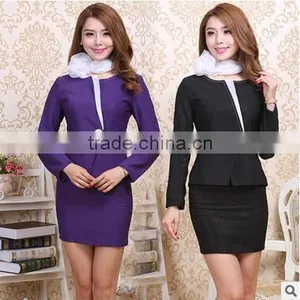 New Style Sweet Womens Plus Size Western-style Cothes Long- Sleeve Slim Suits Hotel Work Uniforms thumbnail-1