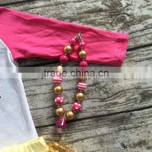 Baby Girls Fall Clothes Baby Girls Boutique Clothing Girls Top With Akirts Sets With Mathicn Necklace and Headband thumbnail-4