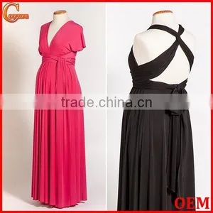 Elegant Cap Sleeves Oversized Maternity Clothes Women Fucsia Maternity Dress thumbnail-1