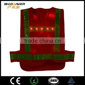 Orange Waistcoat Waterproof Relfective Workwear LED Security Shirt thumbnail-3