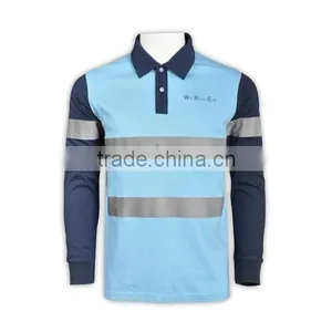 IS09001/BSCI Long Sleeve Polo Shirt With 3M Reflective Tapes EN 471 thumbnail-3