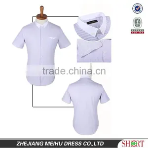 High Quality 100% Cotton New Design Men Slim Fit Short Sleeve Dress Shirt for Summer thumbnail-2