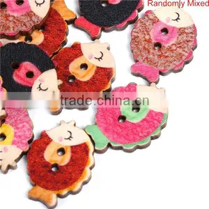 Wood Sewing Buttons Scrapbooking 2 Holes Fish Animal At Random thumbnail-1