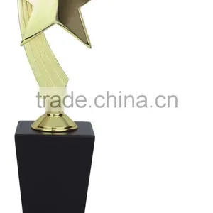Popular Wood Trophy Base Gold Plated STAR Awards Metal Trophy thumbnail-1