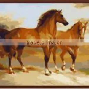 Hot Sale Handmade Running Horses Tiger,lion Painting Animal Oil Painting by Numbers Pictures thumbnail-3