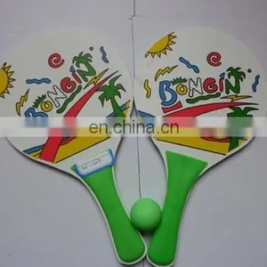 Classic Beach Tennis Wooden Paddle Game Set With 2 Balls, 2 Thick Water Resistant Wooden Rackets, 1 Reusable Net Bag thumbnail-4