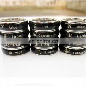 Aquarius Zodiac Ring Titanium Steel Couple Temperature Change Color Mood Ring thumbnail-1